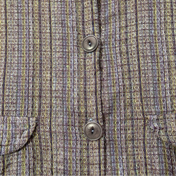 Flax Women's size Large Purple Jacket 100% linen button front - Picture 5 of 7